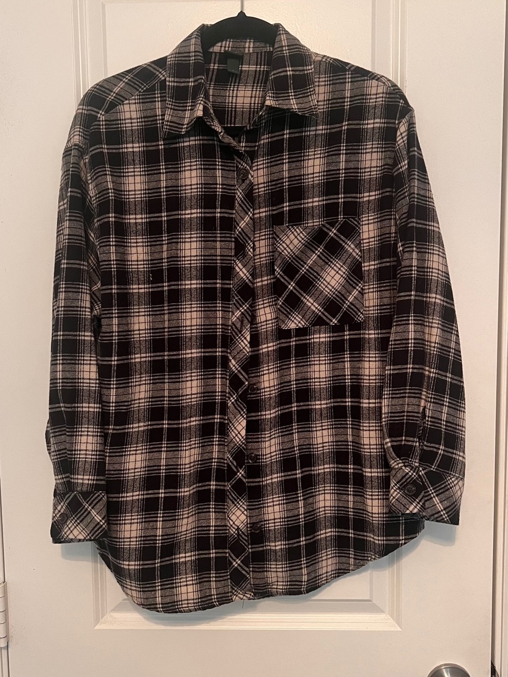 wild fable Black and Cream Plaid Button-Down Shirt